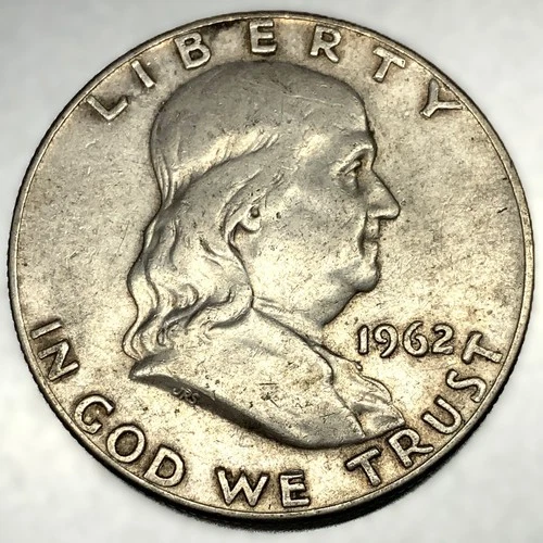 1962-D Franklin Silver Half Dollar 50c 90% Silver Coin - 2553