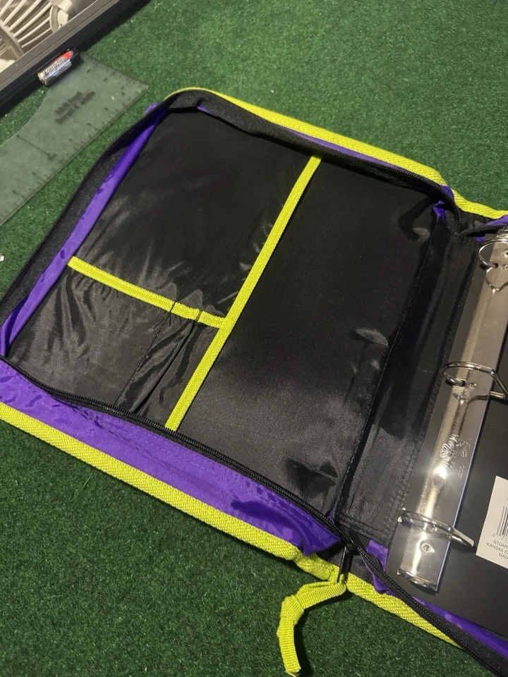 Carpeta de limo Nickelodeon vintage años 90 Stuart Hall cremallera púrpura verde neón Foto 4 de 4