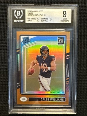 Caleb William 2024 Donruss Optic Rate Rookie #201 Orange /249 BGS Mint 9 Bears 
