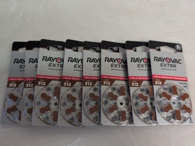 Rayovac Extra Hearing Aid Batteries, Size 312 (48 Batteries). Exp 2029, Fresh