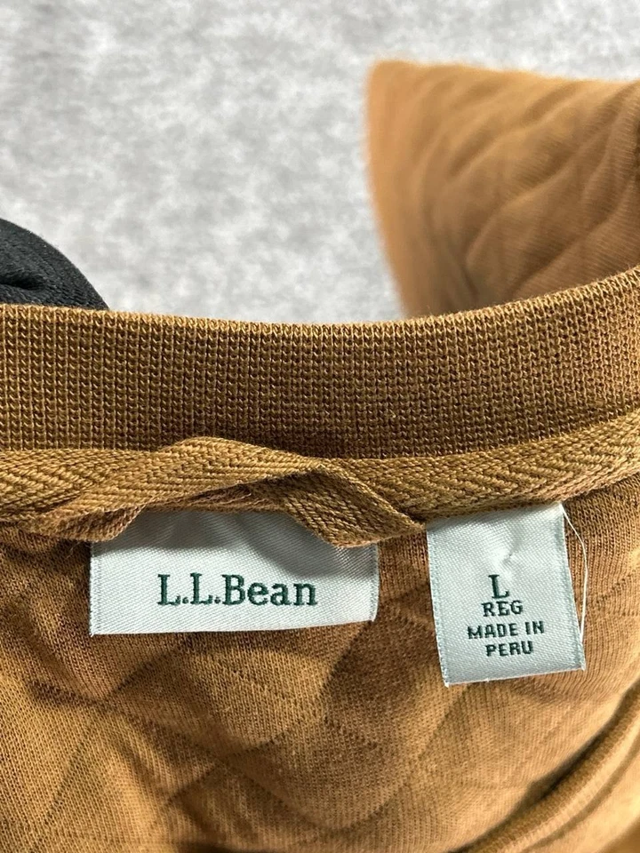 Sudadera L.L.Bean Mujer Grande Marrón Acolchada Algodón Pullover Foto 3 de 4