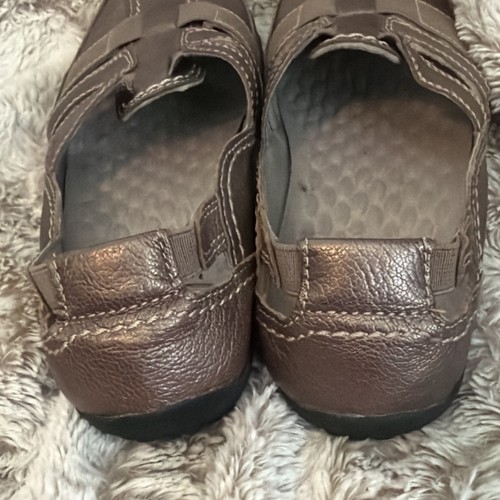 Clarks Collection Women's Brown Leather Slip-On Comfort Shoes Flat Casual - Picture 6 of 7