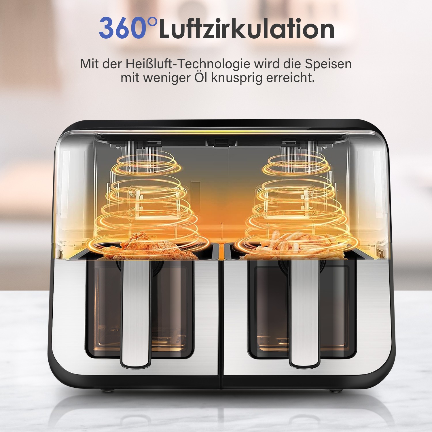 Friggitrice ad Aria Calda 9L Dual Zone 8 in 1 foto 5