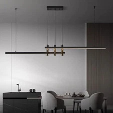 71" Black Linear LED Pendant Light Dimmable for Kitchen Island, Home Bar, Din...