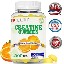 Creatine Monohydrate Gummies 1.5g (1500mg) for Men & Women - Gluten-Free 120CT