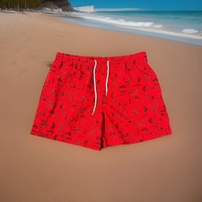 Regatta Sport Swim Trunks Mens L Red Nautical Drawstring Lined Shorts