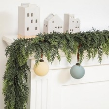 6ft Artificial Christmas Garland, Real Touch Cedar Pine Garland-Pine Wreath 2pc