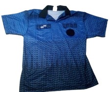 Official Sports NISOA Short Sleeve Blue Soccer Referee Shirt Jersey SIze Med