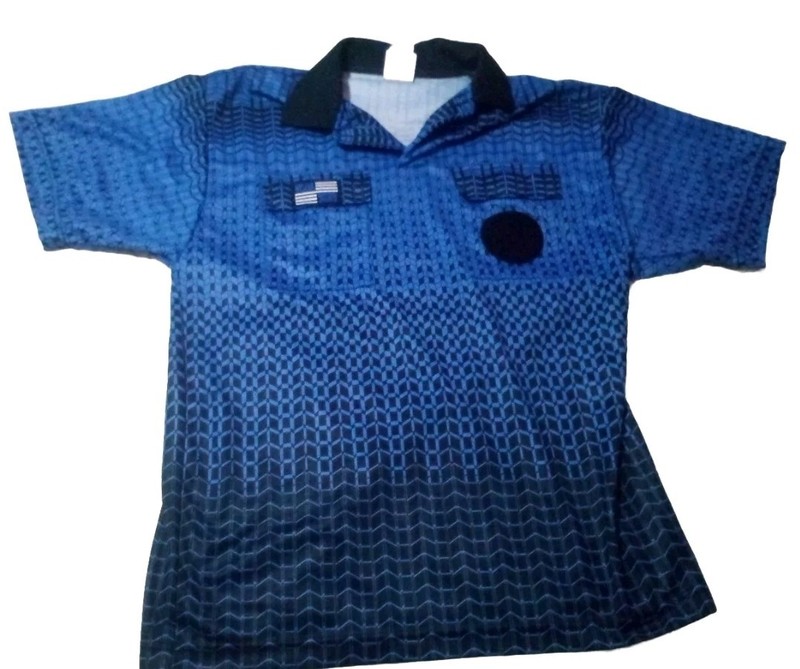 Official Sports NISOA Short Sleeve Blue Soccer Referee Shirt Jersey SIze Med