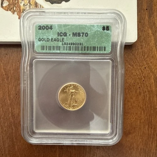 2004 G$5 1/10 oz Gold American Eagle - ICG MS 70