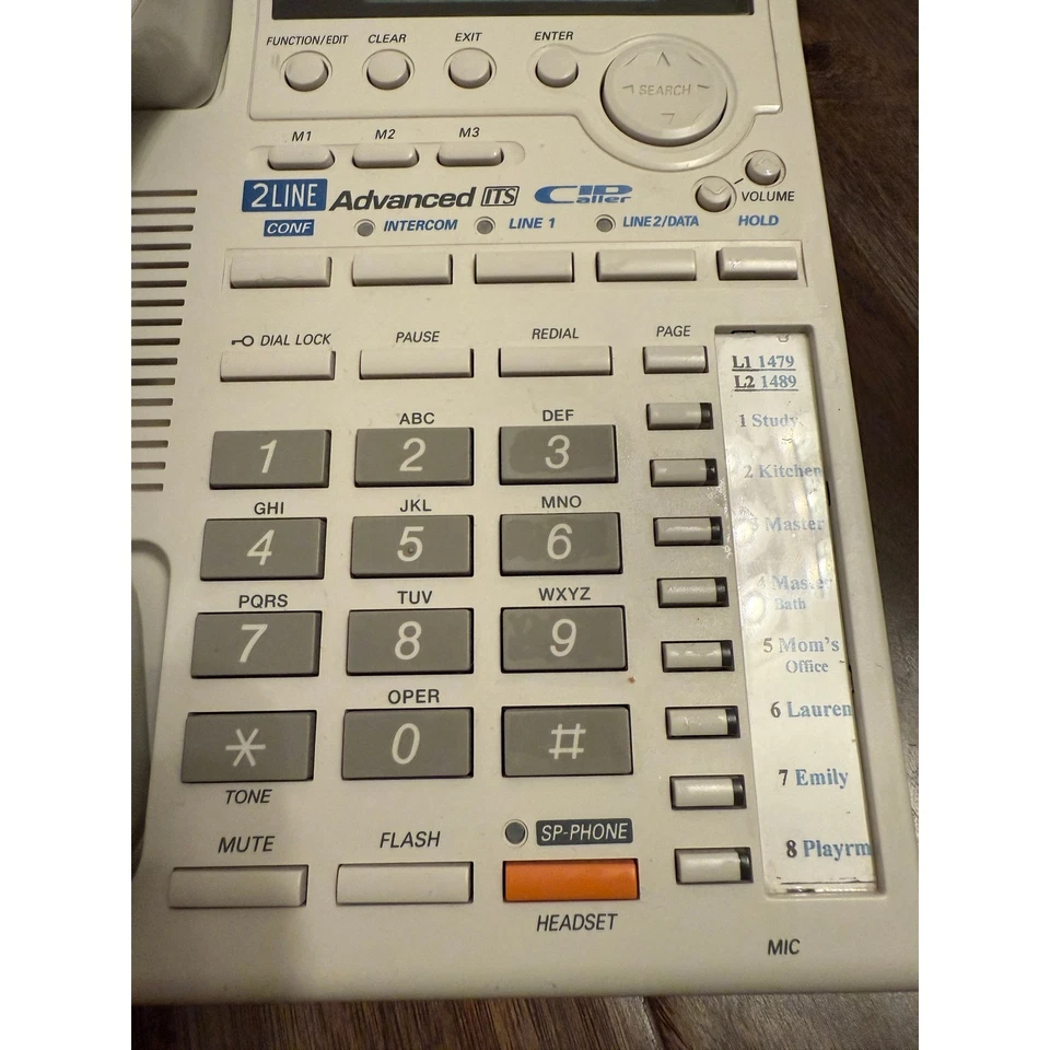 Panasonic 2 LINE Advanced ITS CID идентификатор вызывающего абонента проводной настольный офисный телефон - Изображение 3 из 4