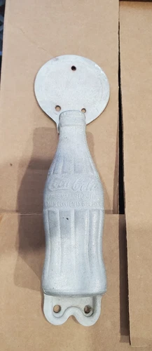 Vintage 1940s Coca-Cola Bottle Door Pull Handle - Miro-Flex Co. Wichita, KS - Pa
