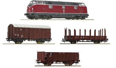 Güterzug der DB 4 Elemente mit V 221 Roco H0 DIGITAL ZIMO NEU