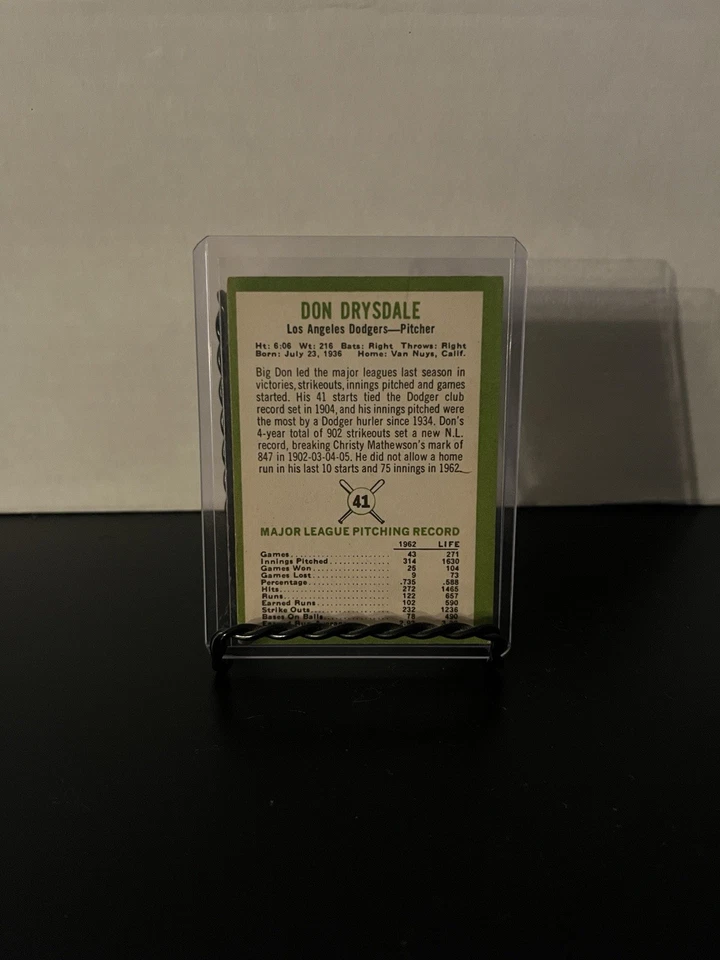 1963 Fleer - Don Drysdale #41 - Imagem 2 de 2