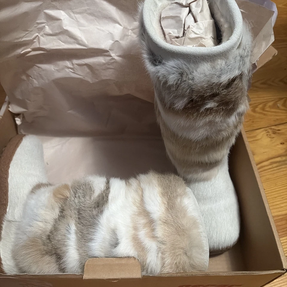 Oscar Sport Botas Deportivas Piel Genuina Crema Gamuza Pres-Ski Media Pantorrilla WMNS Talla EU37/US6 Foto 3 de 4