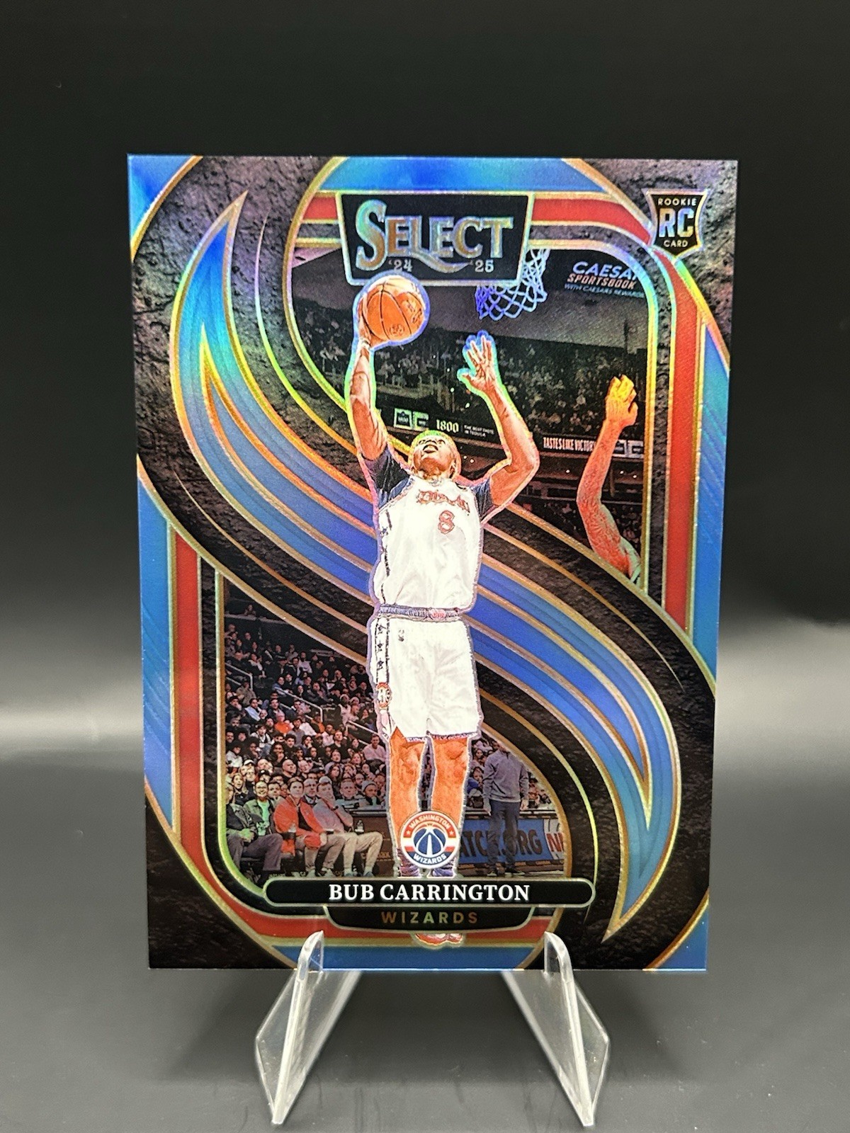 Bub Carrington 2024-25 Select RC Premier Light Blue Prizm Rookie #/299 Wizards