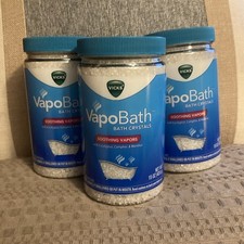  3 Vicks VapoBath Crystals Non-Medicated Bath Salts Soothing Vicks Vapors 15 oz