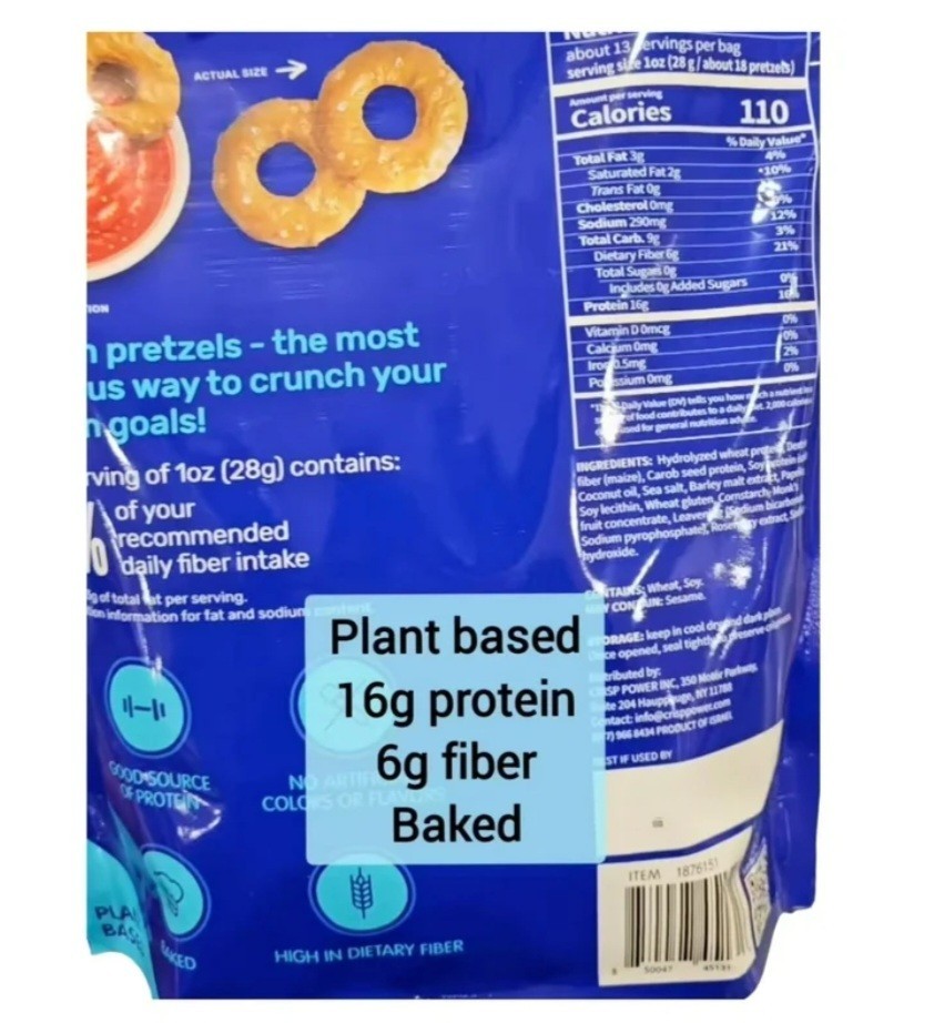 Crisp Power Protein Pretzels Sea Salt 