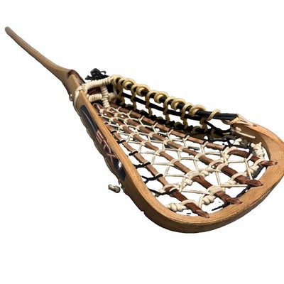 Wooden STX Woman's Field Lacrosse Stick 43'' X 7.5''. Leather Straps & Rope