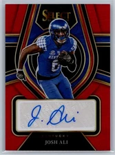 2022 Panini Select Draft Picks #RS-JAL Josh Ali Rookie Signatures Red Prizm