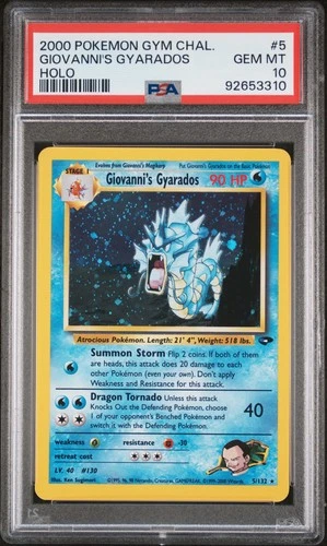 2000 POKEMON GYM CHALLENGE HOLO #5 GIOVANNI'S GYARADOS PSA 10