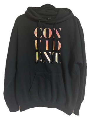 Demi Lovato Confident Tour Hoodie Medium Black Tultex Sweatshirt 2015 2016