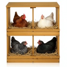 Wooden Chicken Nesting Box 4 Compartments Egg Laying Box