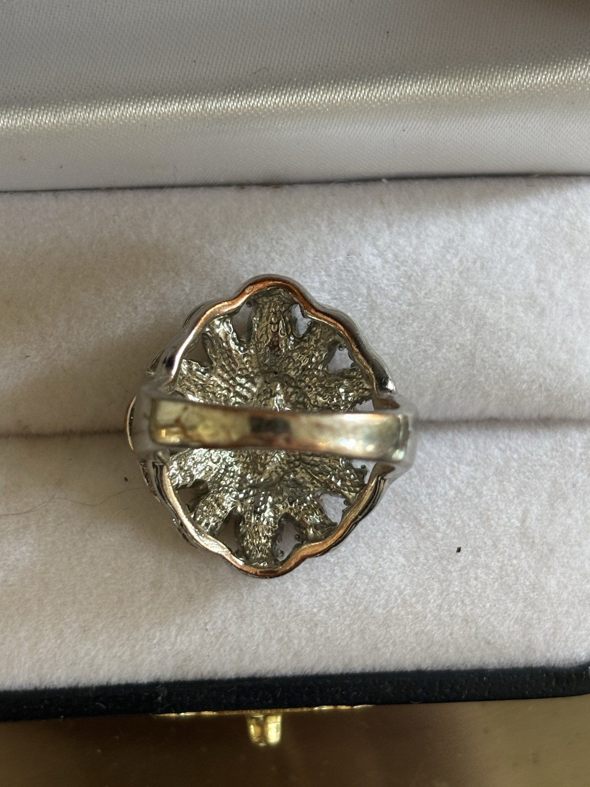 Multicolor Stone Statement Ring Silver Tone Cockt… - image 5