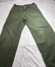 VTG US Army OG  107 Fatigue Pants 32x31 Green Cotton Sateen 60s-70s Military