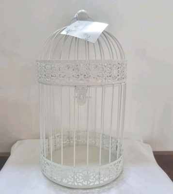 Weiß Metall Vogelkäfig Laterne Vintage Shabby Chic Hochzeit & Wohndeko