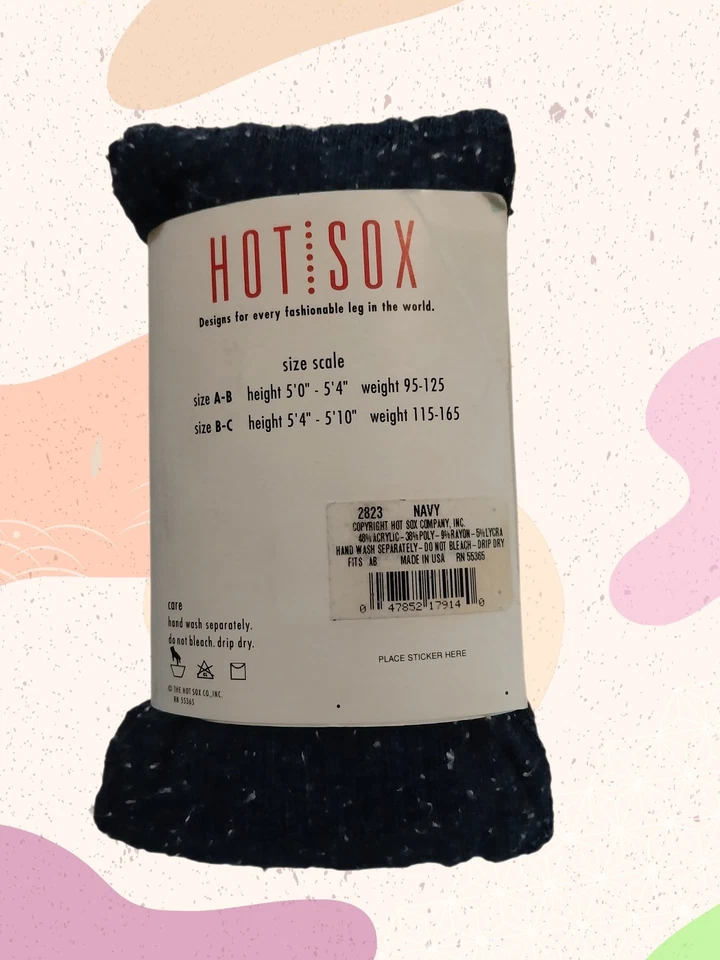 Pantimedias/Medias Vintage HOT SOX TALLA A-B Azul Marino Nuevas Foto 2 de 4
