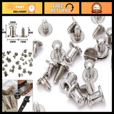 500 Pcs Silver Metal Screw-Back Button Spikes Studs for Leather Craft DIY 8MM