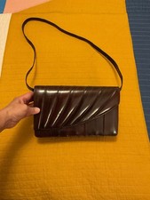 Vintage Dark Brown Eel Skin Convertible Clutch Shoulder Bag