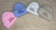 Personalised Newborn Baby Hat | Unisex Knitted Boy Girl | Custom Name Year Baby