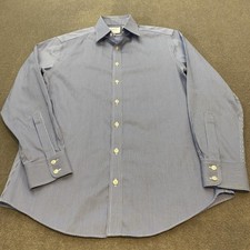 Charles Tyrwhitt Shirt Mens 15.5 34/35 Blue Gingham Slim Fit Non Iron Dress