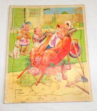VINTAGE Lawson Wood Puzzle Monkey Family Cardboard 1950s RARE