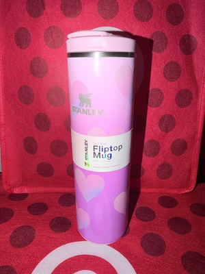 #ad TARGET x STANLEY 2026 Valentine Flip Top Mug 16oz Powder Pink Heart Gradient NEW $49.99
