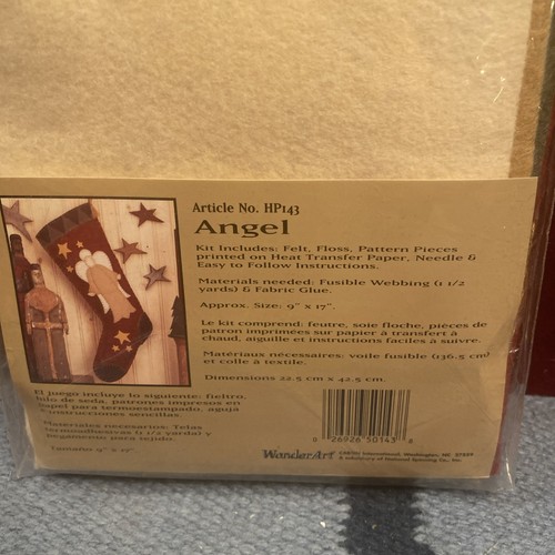 Hodge Podge Angel Quilt Applique Felt Stocking Kit-Folk Art Style-9" x 17"-NEW - Picture 3 of 9