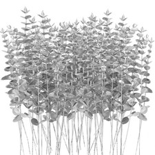 Silver Artificial Eucalyptus Stems Faux Eucalyptus Leaves Flowers Artificial ...