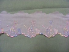 Broderie Anglaise Flat White/Multi Giraffe Pattern 5mts