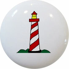 Red LIGHTHOUSE Nautical Cabinet DRAWER Pull KNOB New