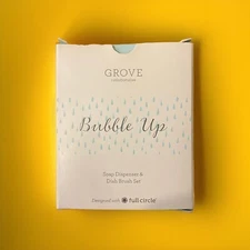 Grove Collaborative Bubble Up Soap Dispenser and Dish Brush Set White