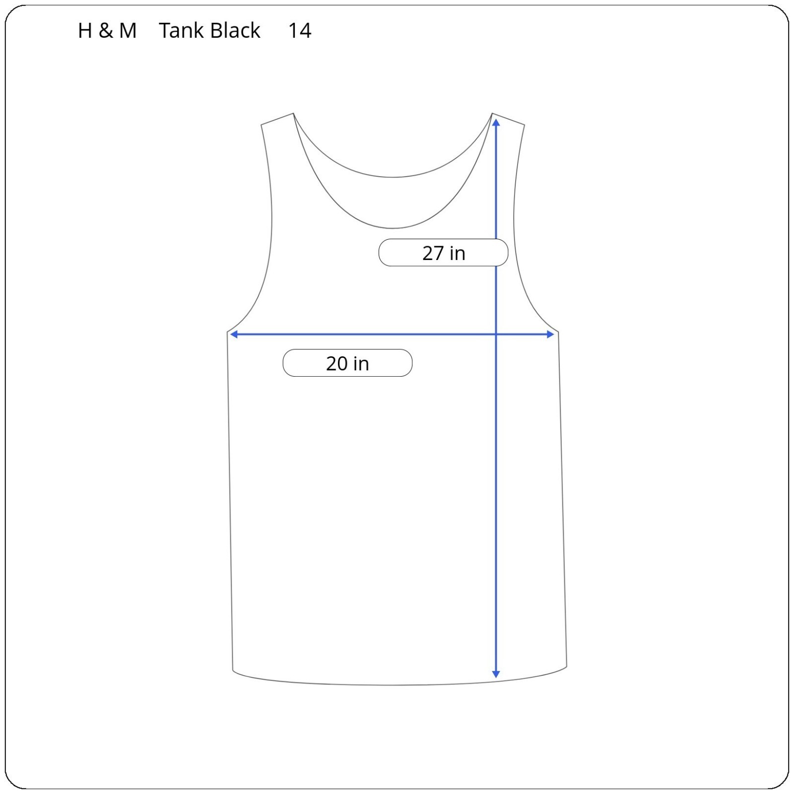 H & M Women's Black Tank Top SZ 14 Whimsygoth Lightweight Summer Elegant Silky