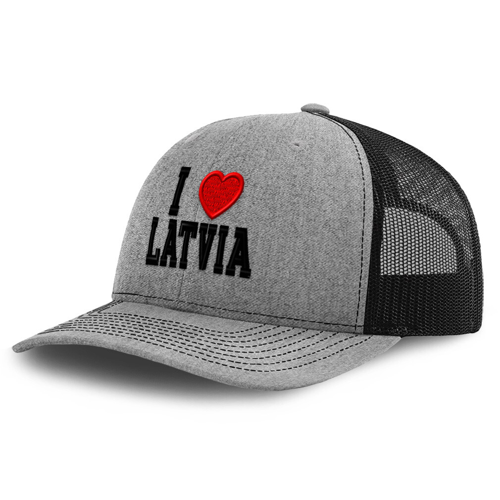 Richardson Trucker Hat I Love Latvia I Love Polyester Baseball Cap
