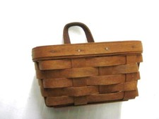 Longenberger 1989 Basket Hanger Leather Strap 7x5 Hand Woven Brown