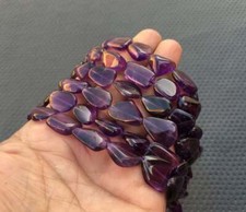 Natural Blue Amethyst Gemstone Smooth Nuggets Beads 10"Long Strand