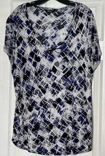 Simply Vera Vera Wang Plus Sz 2X Multicolored Lightweight Short Sleeve Tunic Top