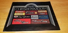 Vintage Chrysler-Plymouth 1975 Full Line Sales Brochure Fury New Yorker Duster