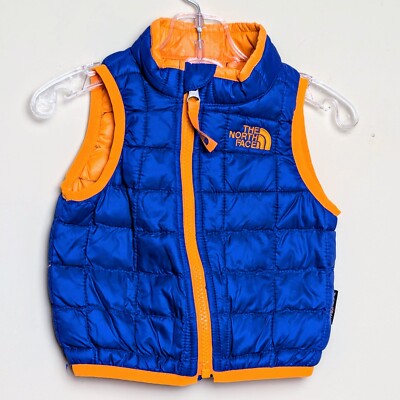 The North Face Thermoball Puffer Blue Vest Winter Baby 3-6 Months