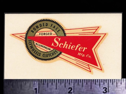 SCHIEFER Flywheels Clutches - Original Vintage 1960's Racing Water Slide Decal L - 第 1/1 張圖片